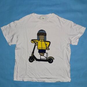 Authentic Fendi Kids Scooter Graphic Logo T-Shirt Size 12+ (Fits Adult XS)